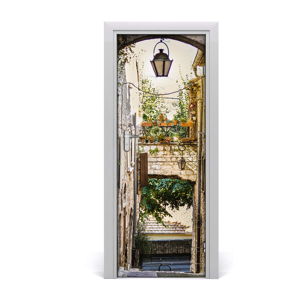 Self-adhesive door wallpaper Old town