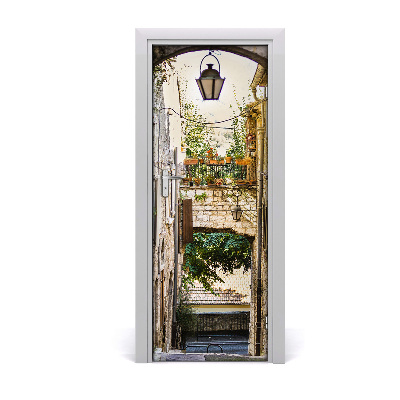 Self-adhesive door wallpaper Old town