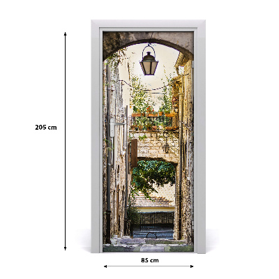 Self-adhesive door wallpaper Old town