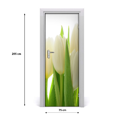 Self-adhesive door veneer White tulips