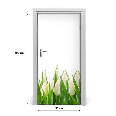 Self-adhesive door veneer White tulips