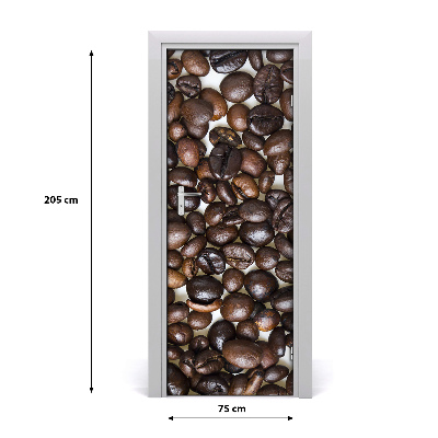 Self-adhesive door sticker Coffee beans