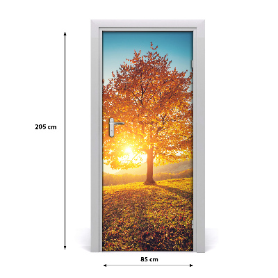 Self-adhesive door wallpaper Autumn tree