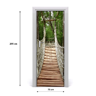 Self-adhesive door wallpaper Rope bridge
