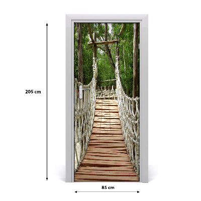 Self-adhesive door wallpaper Rope bridge