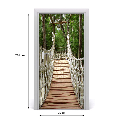 Self-adhesive door wallpaper Rope bridge