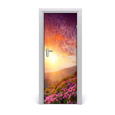 Door wallpaper Spring in the mountains