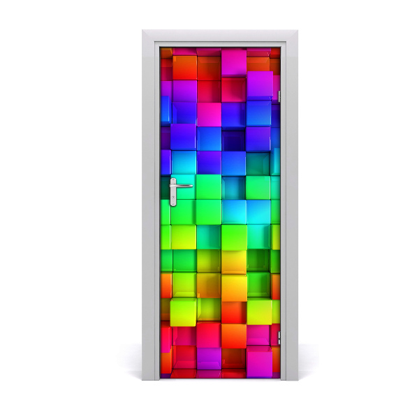 Self-adhesive door sticker Colorful boxes