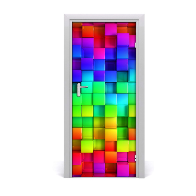 Self-adhesive door sticker Colorful boxes