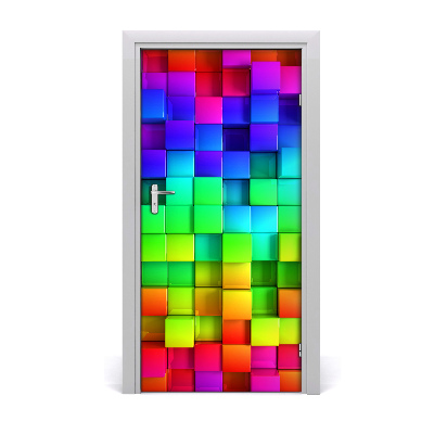 Self-adhesive door sticker Colorful boxes