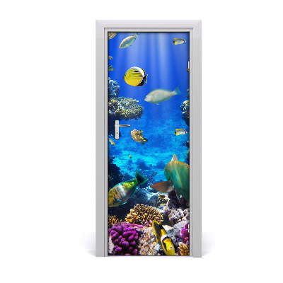 Self-adhesive door sticker Coral reef