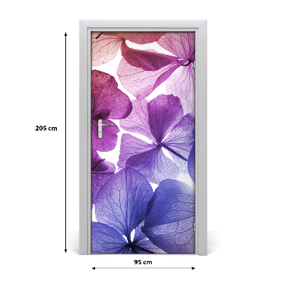 Self-adhesive door veneer Violet flowers