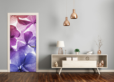 Self-adhesive door veneer Violet flowers