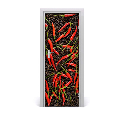 Self-adhesive door sticker Chilli peppers