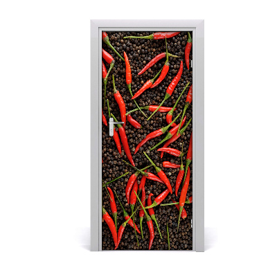 Self-adhesive door sticker Chilli peppers