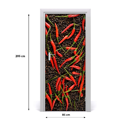 Self-adhesive door sticker Chilli peppers