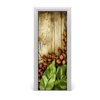 Self-adhesive door sticker Coffee beans