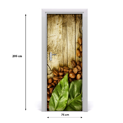 Self-adhesive door sticker Coffee beans