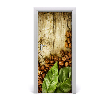 Self-adhesive door sticker Coffee beans