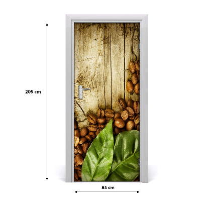 Self-adhesive door sticker Coffee beans