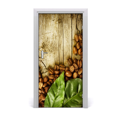 Self-adhesive door sticker Coffee beans