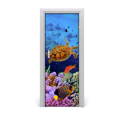 Self-adhesive door sticker Coral reef