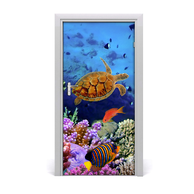 Self-adhesive door sticker Coral reef