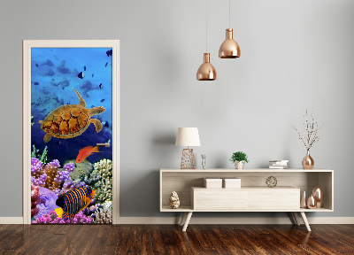 Self-adhesive door sticker Coral reef