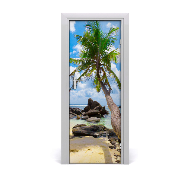 Door wallpaper Tropical beach