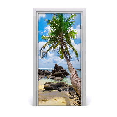 Door wallpaper Tropical beach