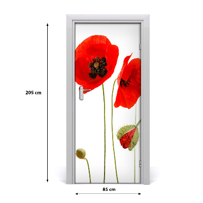 Self-adhesive door veneer Field poppies