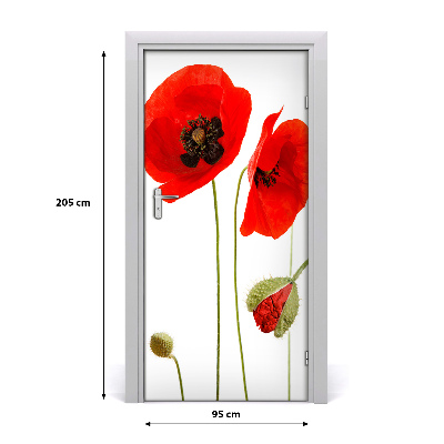 Self-adhesive door veneer Field poppies