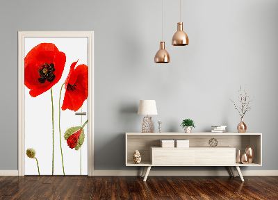 Self-adhesive door veneer Field poppies