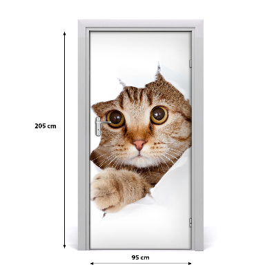 Self-adhesive door sticker Wall cat