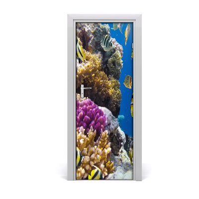 Self-adhesive door sticker Coral reef