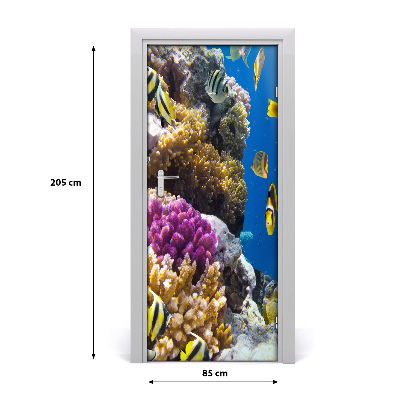 Self-adhesive door sticker Coral reef