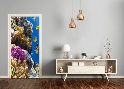 Self-adhesive door sticker Coral reef