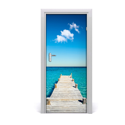 Door wallpaper Wooden pier