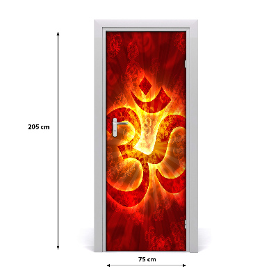 Door wallpaper Burning om sign