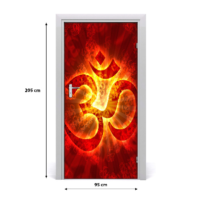 Door wallpaper Burning om sign