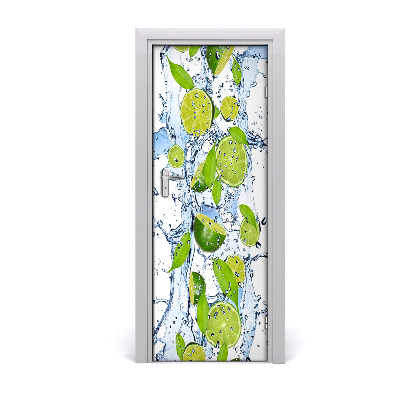 Self-adhesive door sticker Lime and water