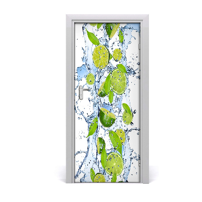 Self-adhesive door sticker Lime and water