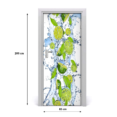 Self-adhesive door sticker Lime and water