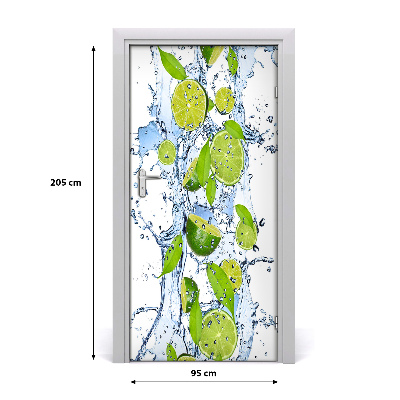 Self-adhesive door sticker Lime and water