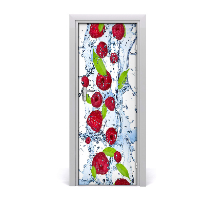 Self-adhesive door sticker Raspberries