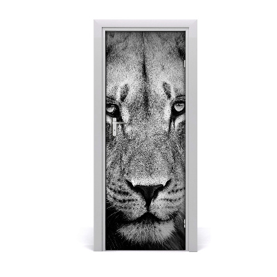 Self-adhesive door sticker Wall portrait of a lion