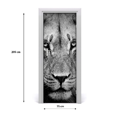 Self-adhesive door sticker Wall portrait of a lion