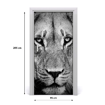 Self-adhesive door sticker Wall portrait of a lion