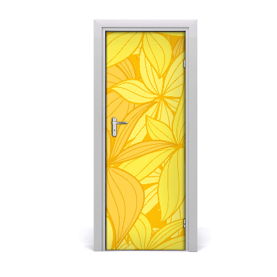 Self-adhesive door veneer Yellow flowers