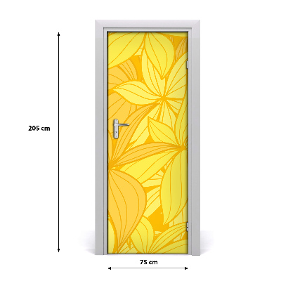 Self-adhesive door veneer Yellow flowers